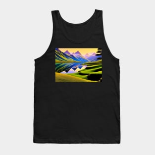 Psychedelic Mountain Landscape Tank Top